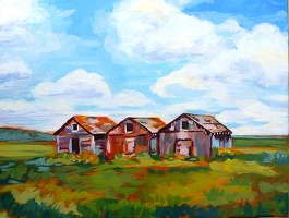 Three Old Neighbours - SOLD