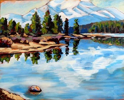 A Quiet Moment by a Lake - SOLD